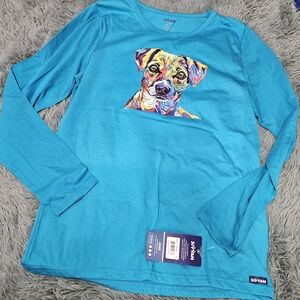 Blue Dog Graphic Long Sleeve Shirt